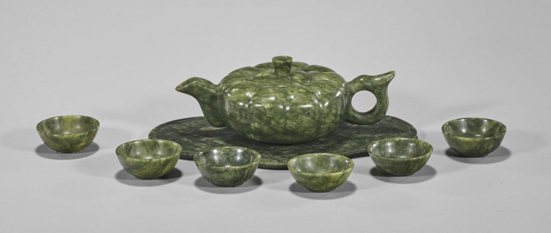Chinese Carved Hardstone Tea Set (1 of 1)