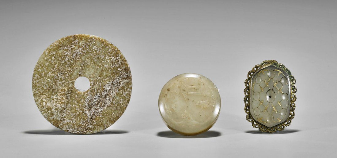 Three Chinese Jade & Hardstone Carvings (1 of 1)