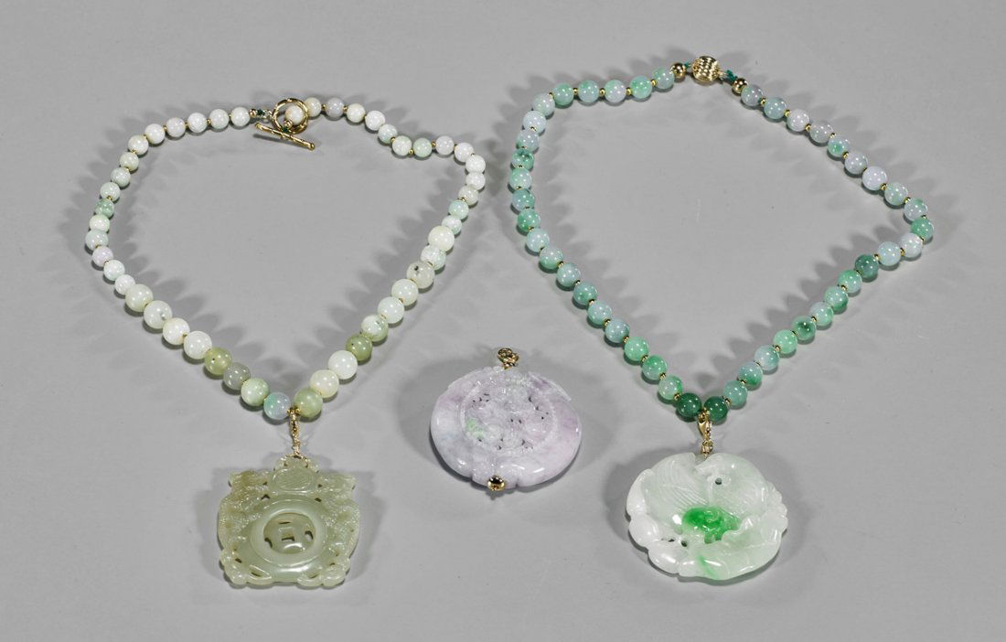 Three Jadeite & Gold Jewelry Pieces (1 of 1)
