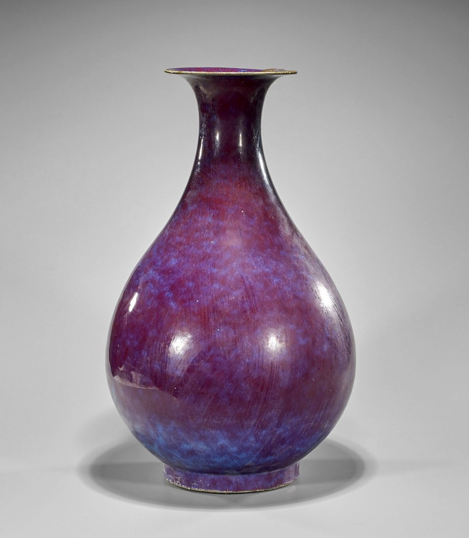 Large Chinese Flambe Glazed Porcelain Vase (1 of 2)