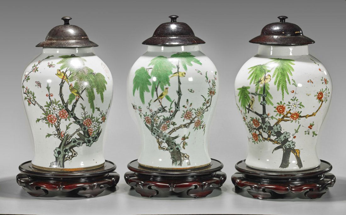 Three Large Chinese Porcelain Baluster Jars (1 of 3)