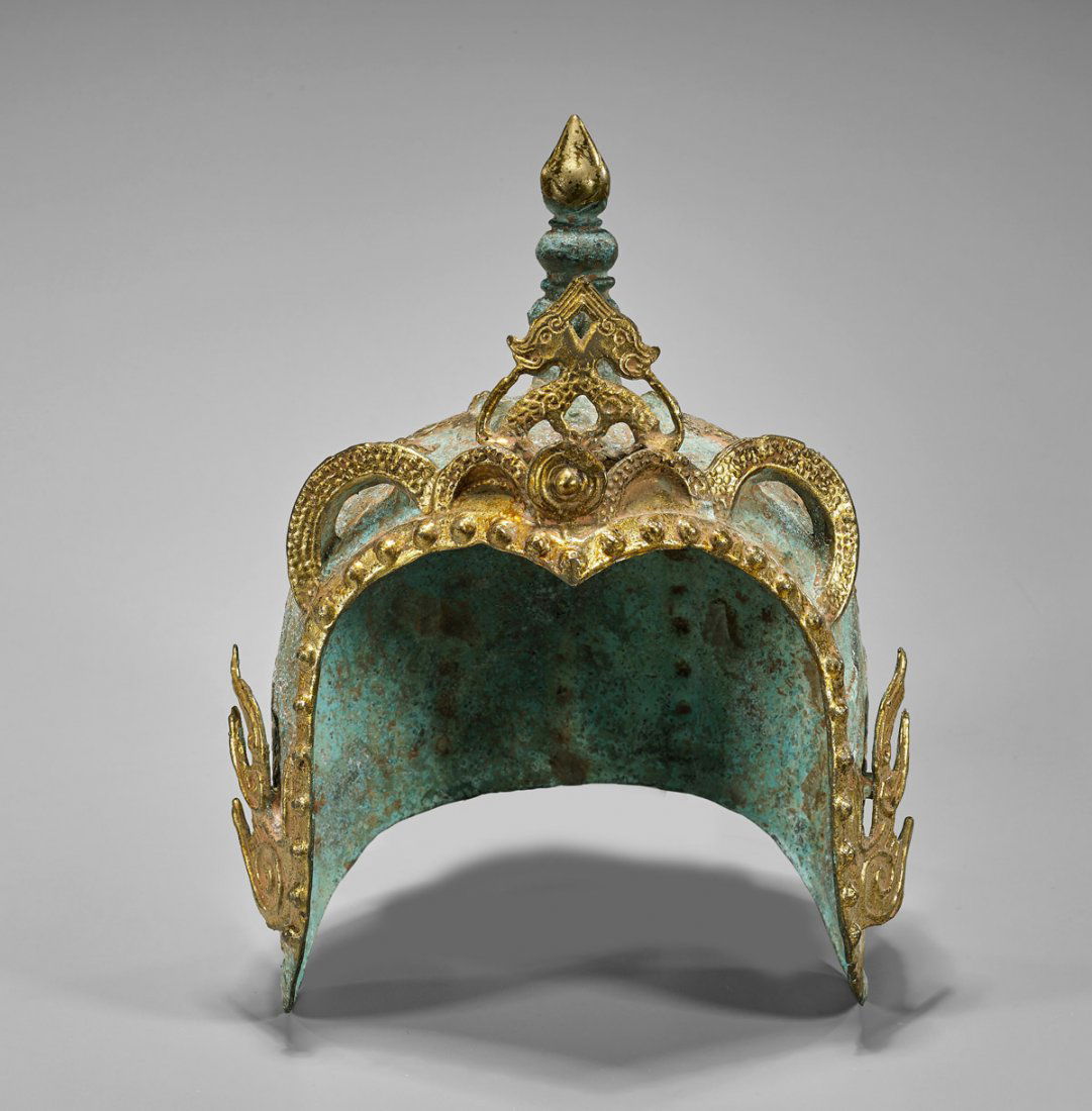 Chinese Parcel Gilt Bronze Helmet (1 of 2)