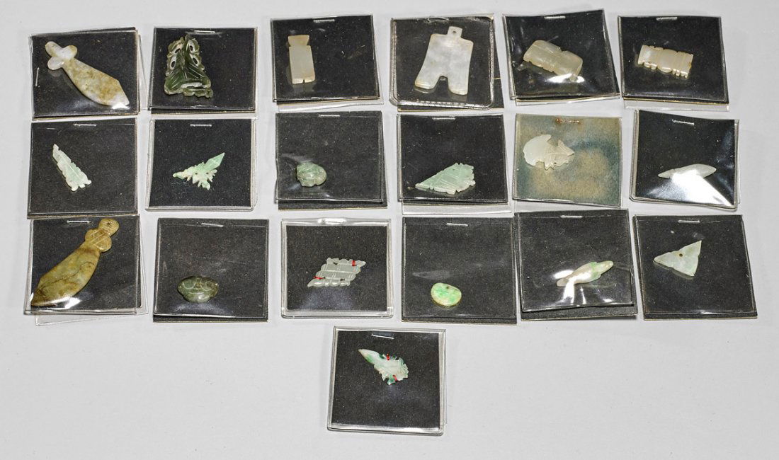 Thirty-Two Chinese Jades, Jadeites & Hardstone Plaques (1 of 1)