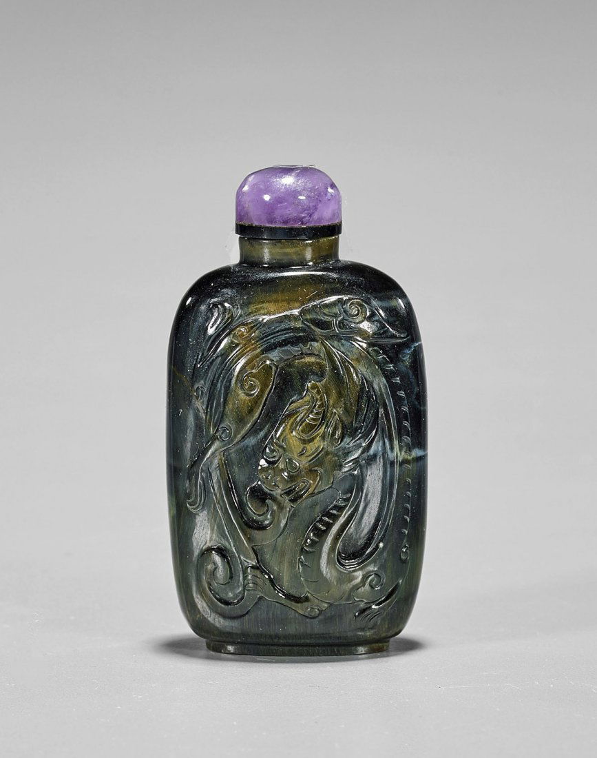 Blue Tiger's Eye Snuff Bottle (1 of 2)
