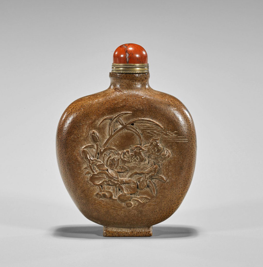 Chinese Carved Bamboo Snuff Bottle (1 of 2)