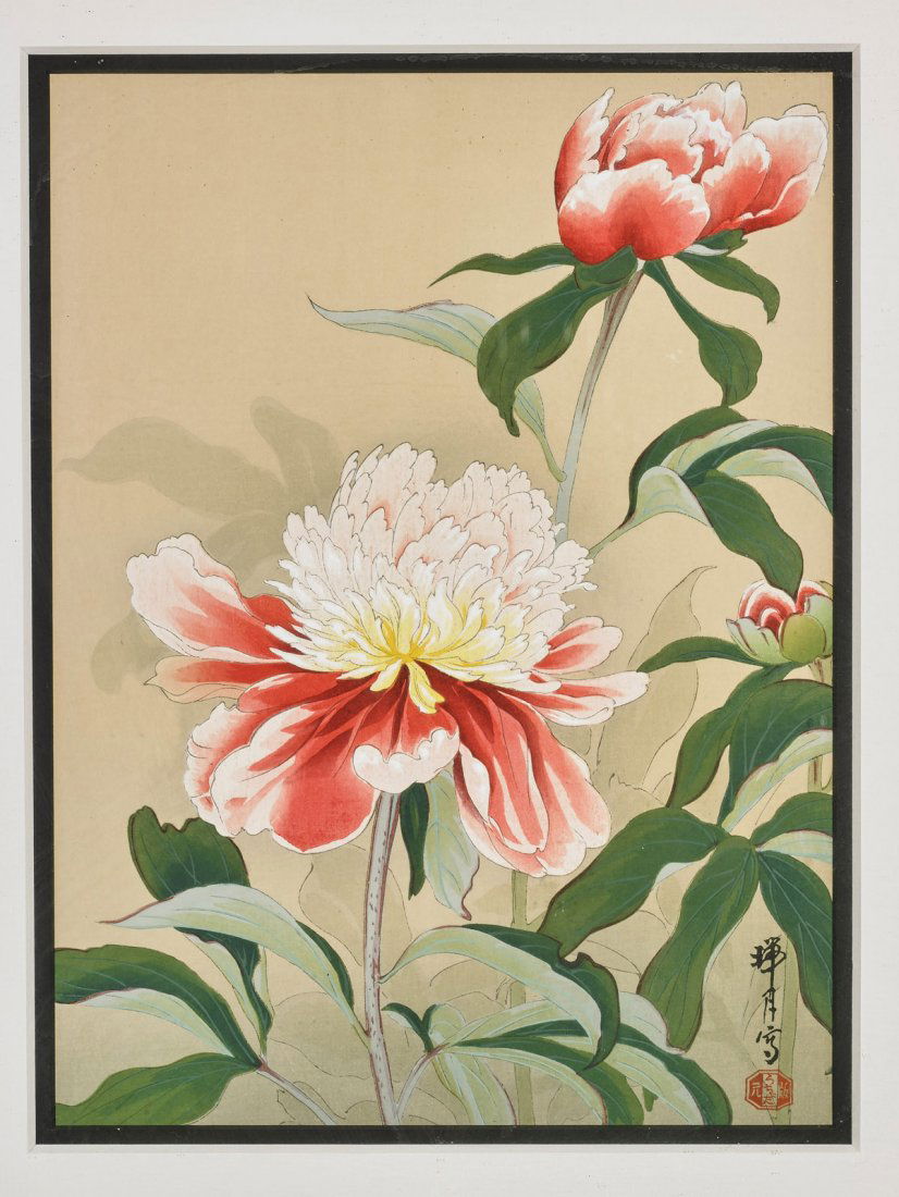 Two Japanese Woodblock Prints by Zuigetsu Ikeda: Lilies (1 of 4)