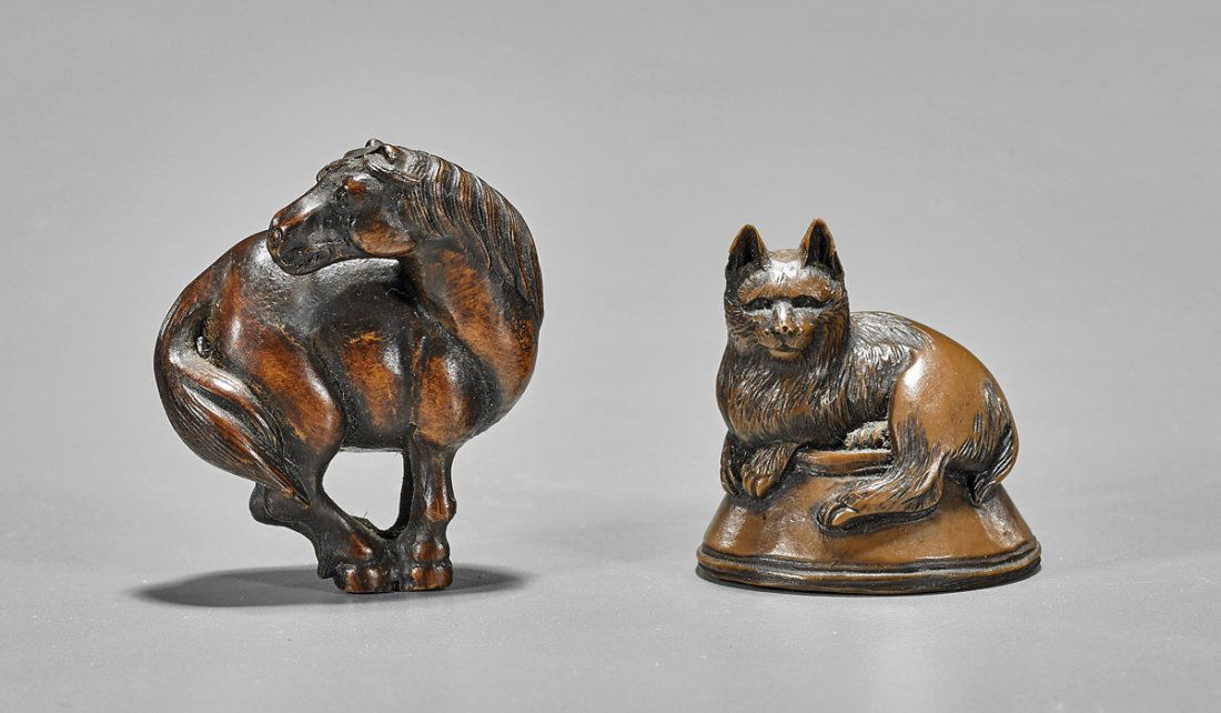 Two Small Netsuke: Cat & Horse (1 of 3)