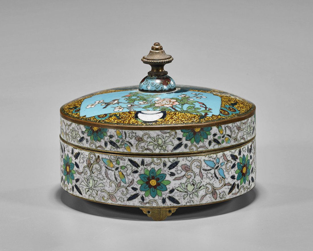 Antique Japanese Cloisonne Enamel Box (1 of 2)