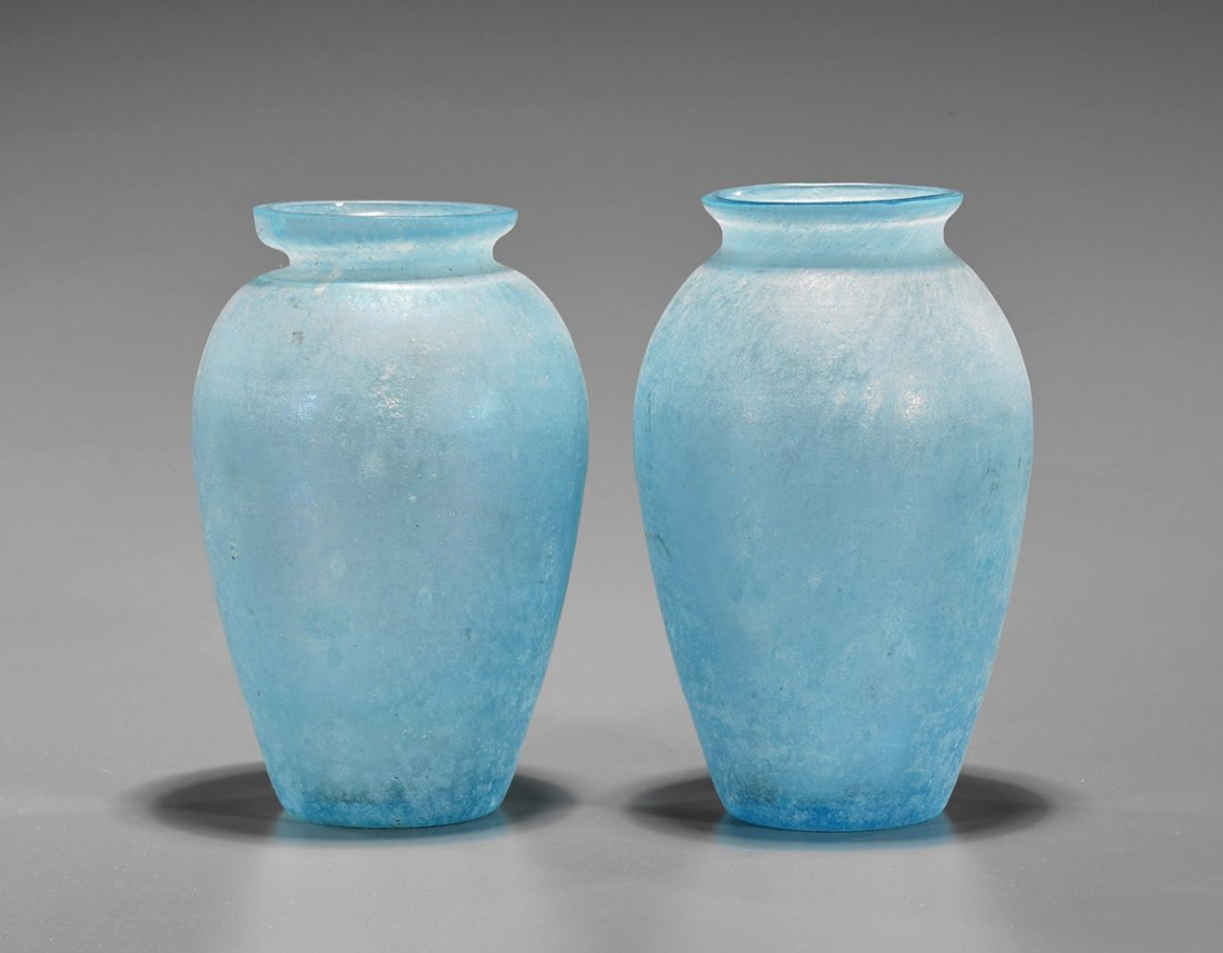 Pair Old Art Glass Vases (1 of 1)