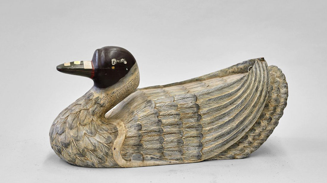 Large Chinese Carved Wood Duck (1 of 1)
