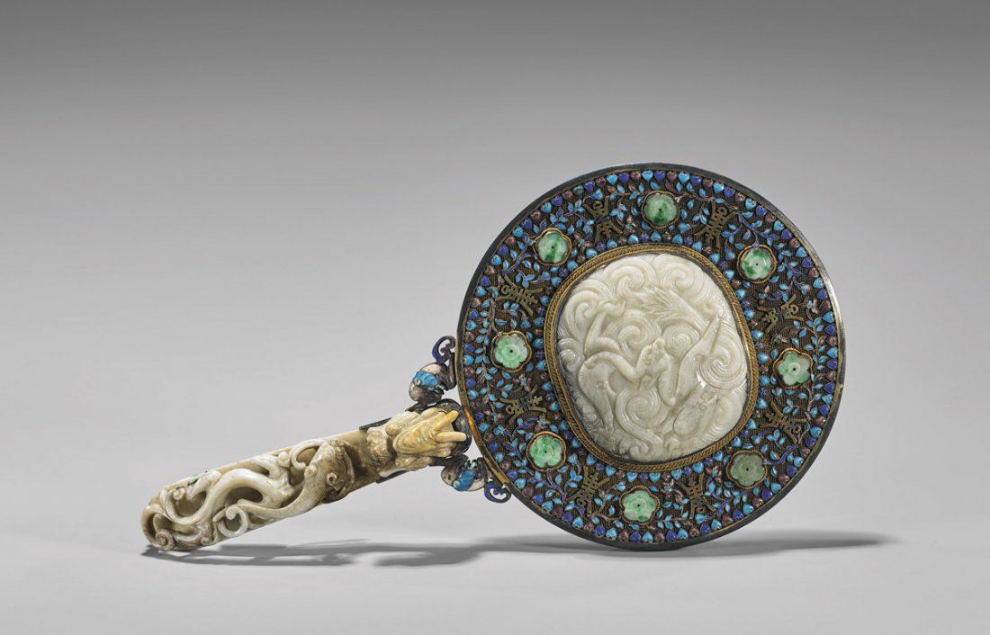 ANTIQUE GILT FILIGREE REPOUSSÉ HAND MIRROR (1 of 2)