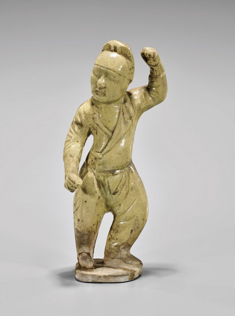 SUI DYNASTY STRAW-GLAZED POTTERY FIGURE (1 of 2)