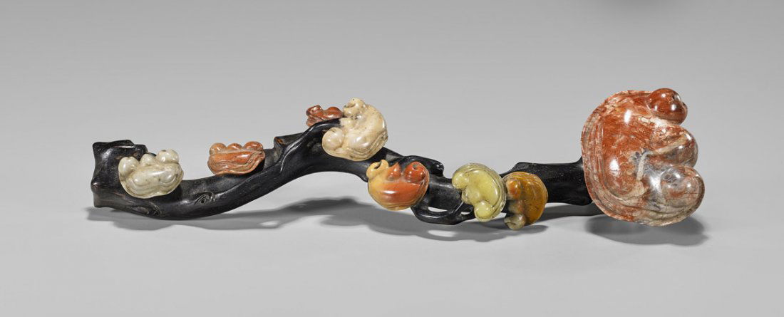 HARDSTONE INSET WOOD SCEPTER (1 of 1)