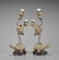 PAIR FINE CHINESE SILVER & JADEITE CANDLEHOLDERS: - 2