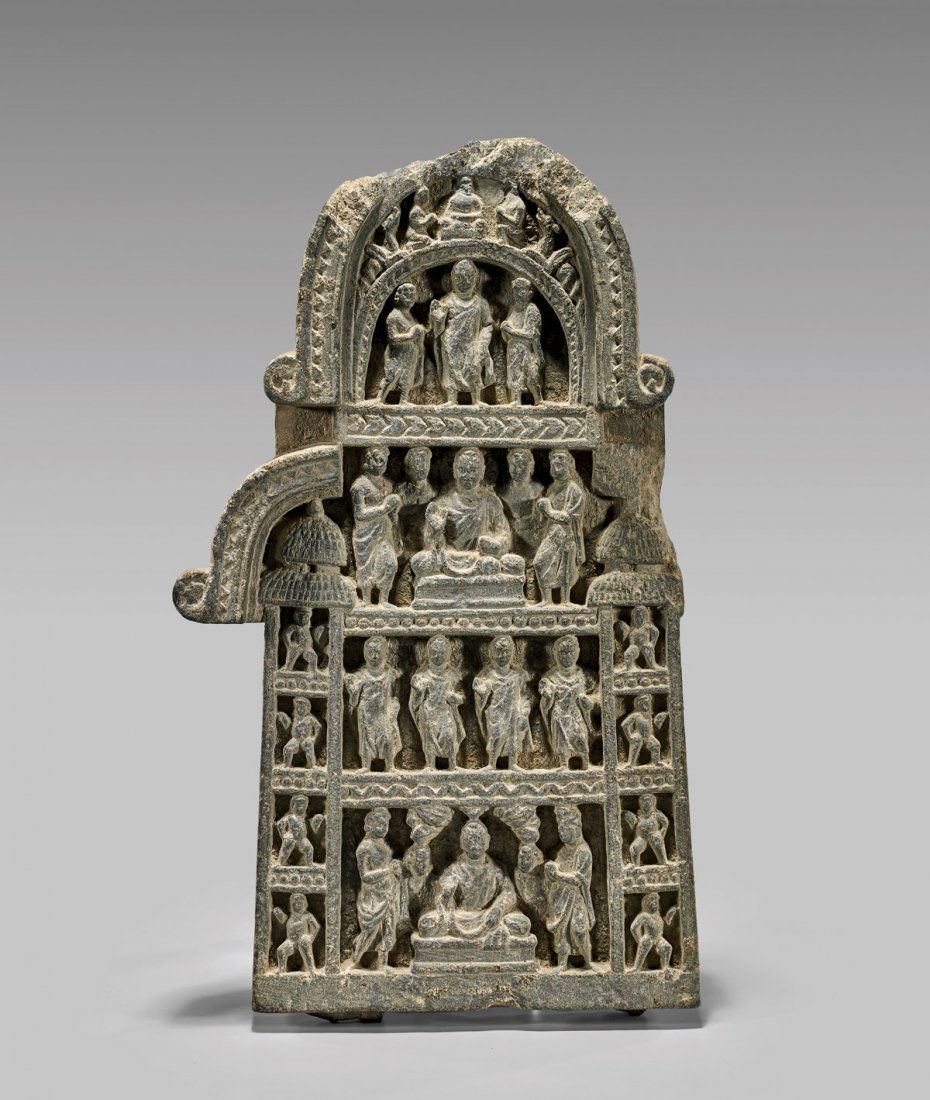 GANDHARA CARVED SCHIST STONE PANEL FRAGMENT (1 of 1)