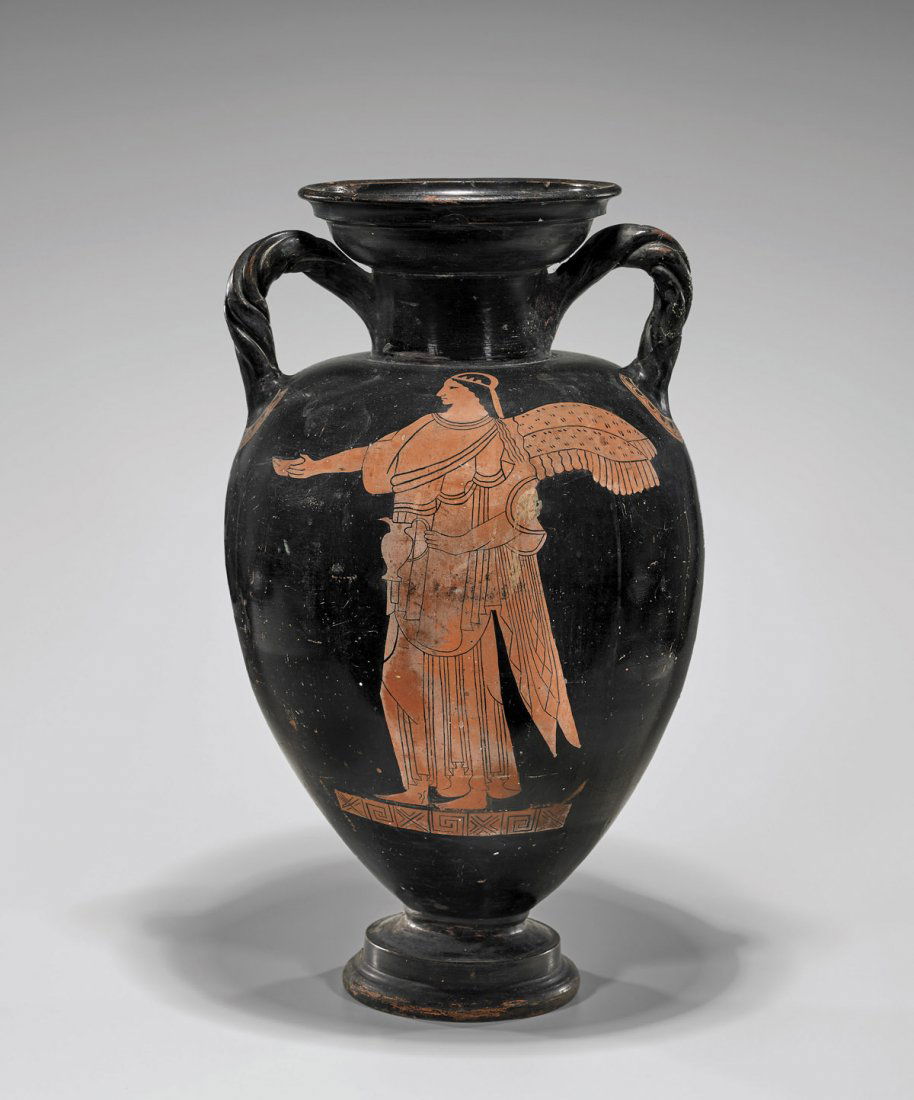 ATTIC RED FIGURE NECK AMPHORA: Athena & Nike (1 of 3)