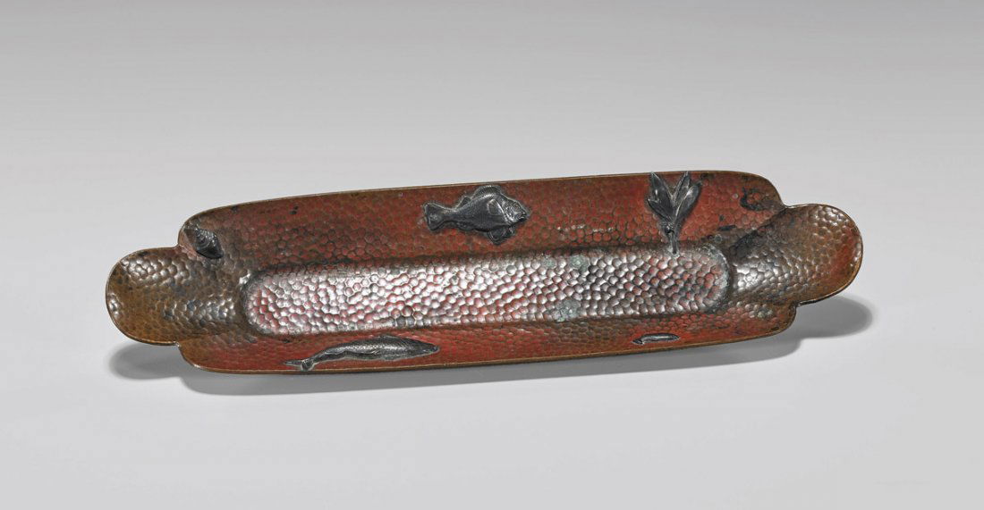 ANTIQUE GORHAM APPLIQUÉ SILVER COPPER TRAY (1 of 4)