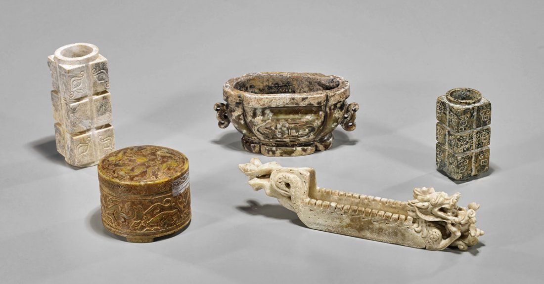 Five Archaistic Chinese Carved Items (1 of 1)
