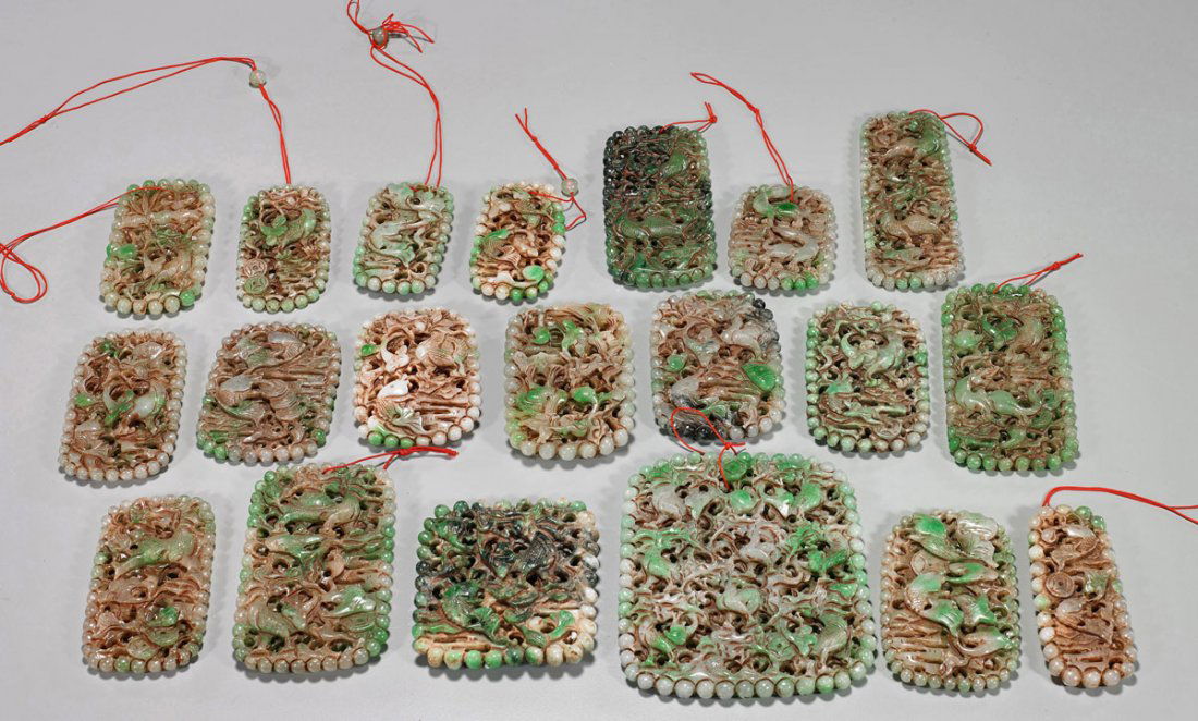 Collection of Twenty Carved Jadeite or Hardstone (1 of 2)