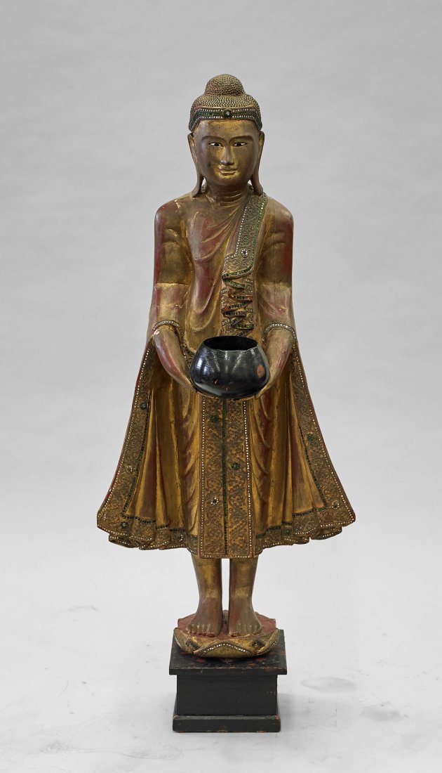 Antique Thai Lacquered Wood Buddha (1 of 1)