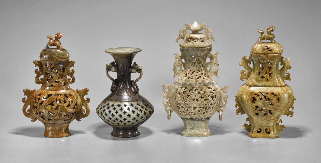 Four Chinese Carved Openwork Vessels (1 of 1)