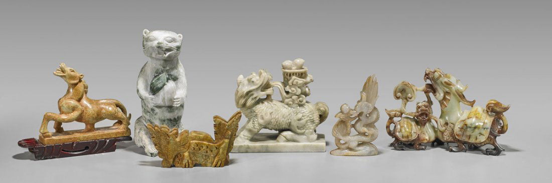 Collection of Six Chinese Animal Carvings (1 of 1)