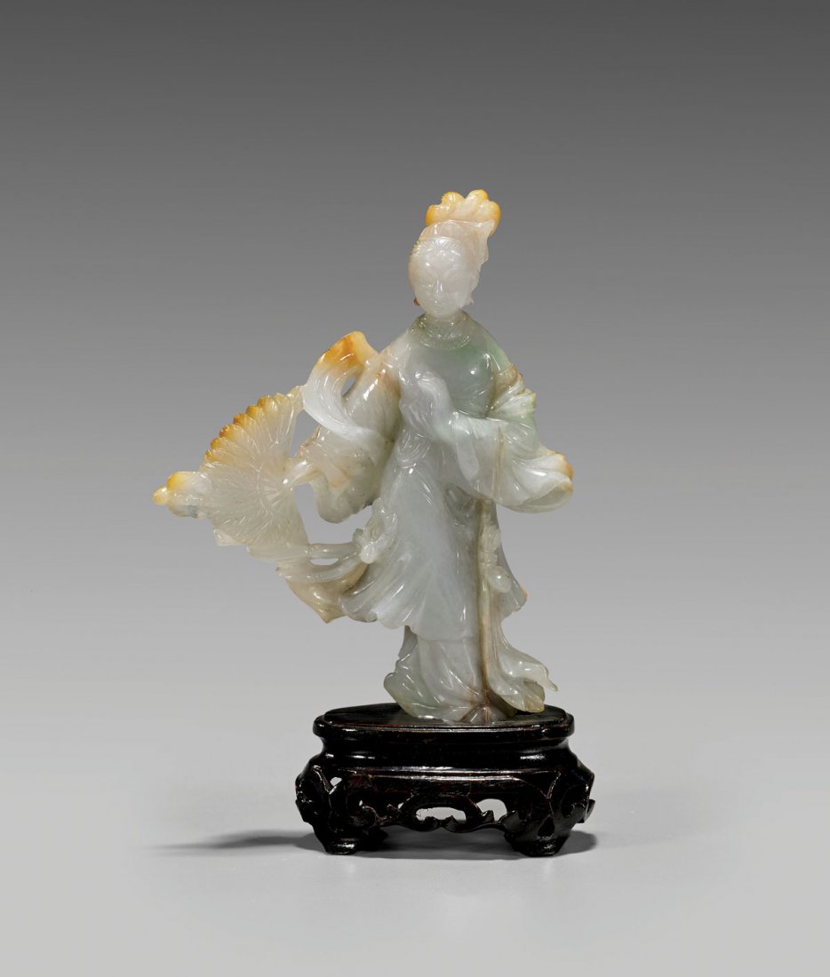 Carved Jadeite Immortal Beauty (1 of 2)
