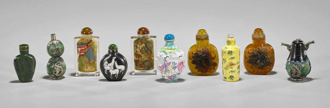 Collection of Ten Various Snuff Bottles (1 of 2)