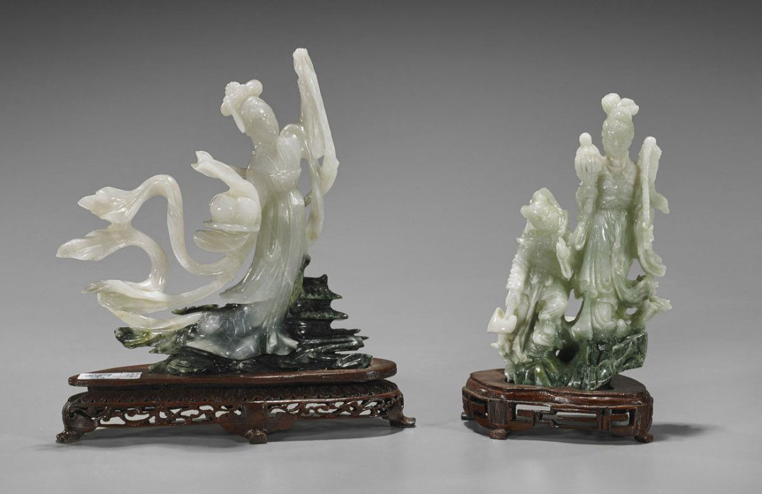 Two Chinese Carved "Honan Jade" Figural Groups (1 of 1)