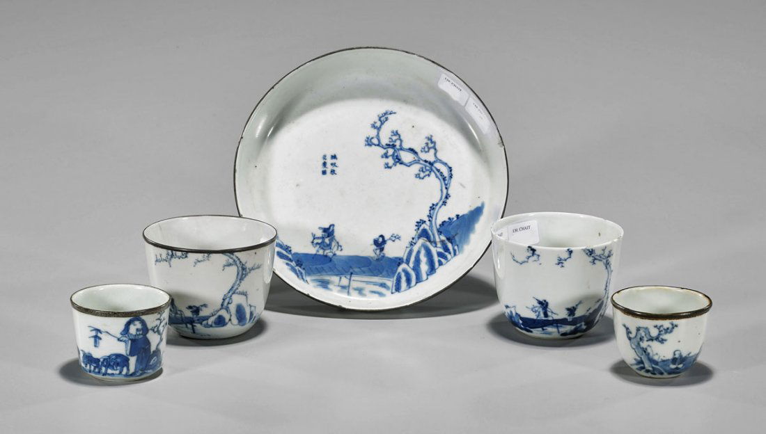 Antique Chinese/Vietnamese Porcelain Cups & Tray (1 of 2)