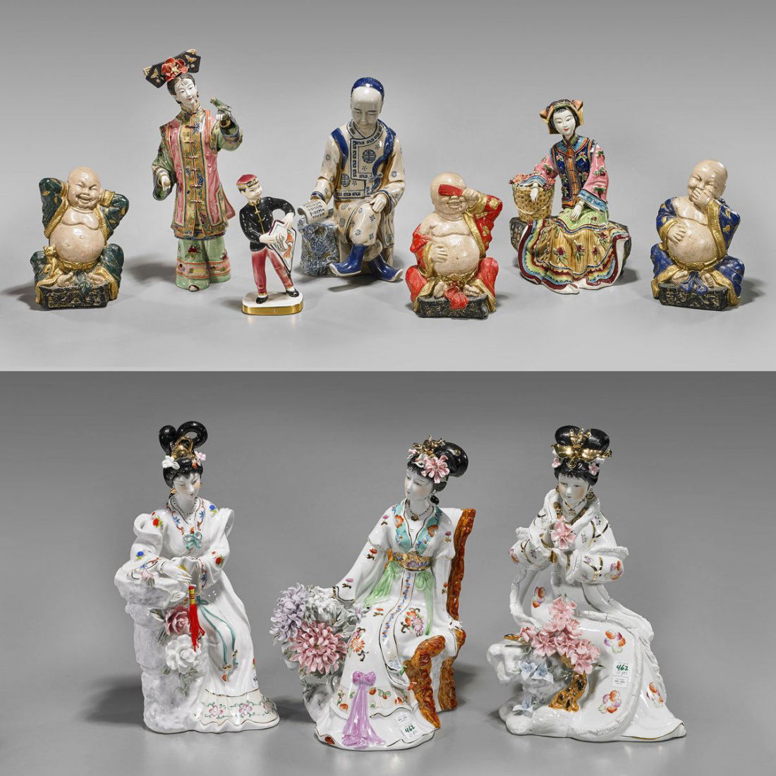 Ten Chinese & Chinoiserie Ceramic Figures (1 of 1)