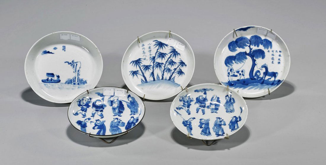 Five Chinese/Vietnamese 'Bleu de Hue' Porcelains (1 of 2)
