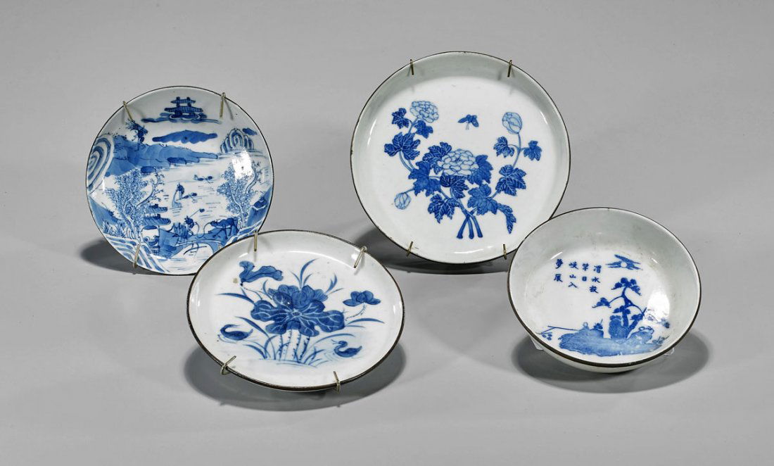 Four Antique Chinese/Vietnamese 'Bleu de Hue' (1 of 2)