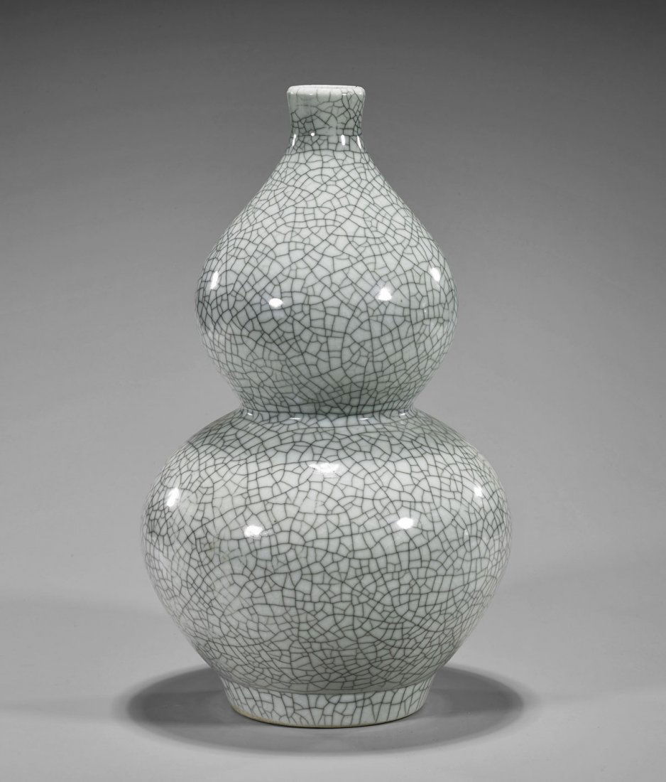Chinese Crackle-Glazed Double Gourd Vase (1 of 2)