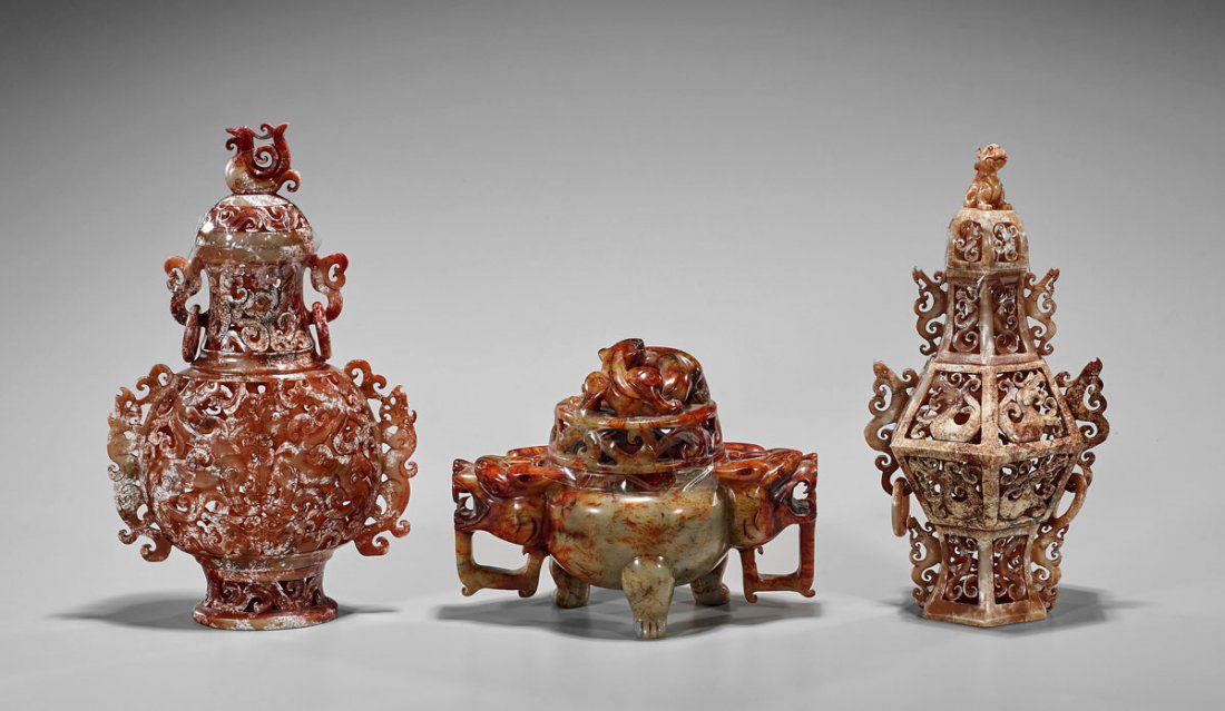 Three Chinese Hardstone Covered Vessels (1 of 1)