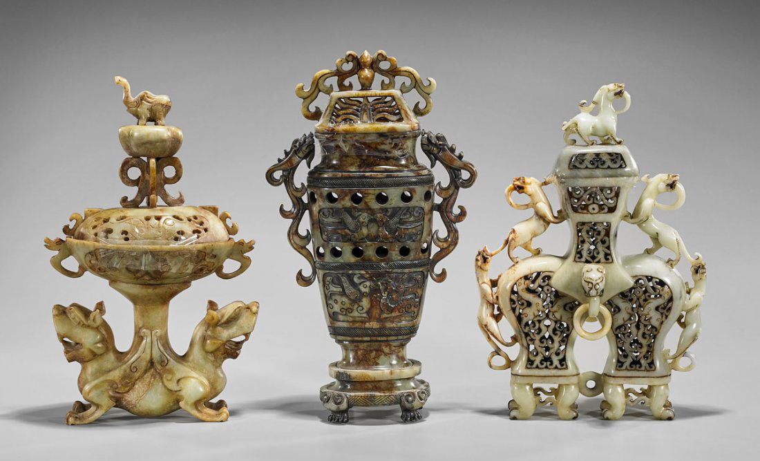 Three Archaistic Chinese Hardstone Vessels (1 of 1)