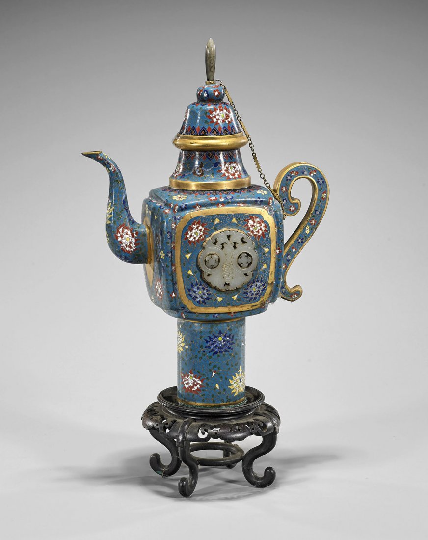 Antique Chinese Cloisonne Enamel Covered Ewer (1 of 1)
