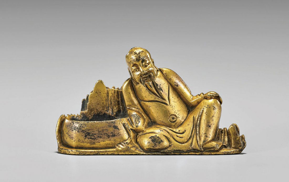 Chinese Gilt Bronze Figural Brushwasher (1 of 2)