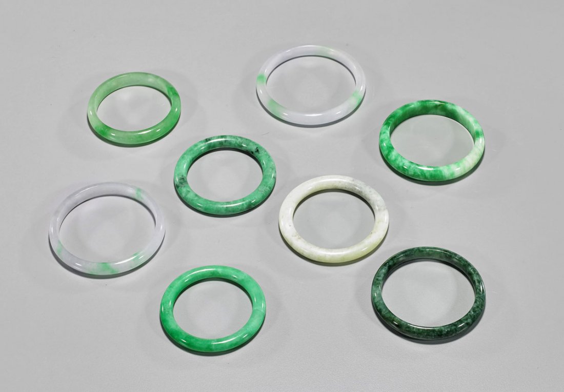 Group of Eight Chinese Carved Bangles (1 of 1)