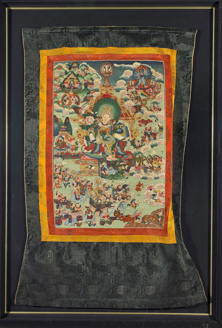 Large Sino-Tibetan Painted Thangka (1 of 1)