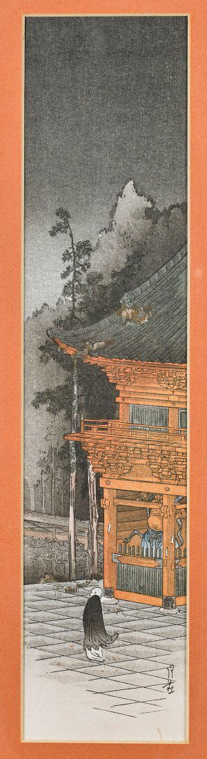 Two Old Japanese Woodblock Ko-Tanzaku Prints (1 of 2)