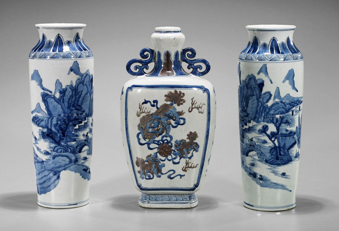 Three Qing-Style Porcelain Vases (1 of 2)