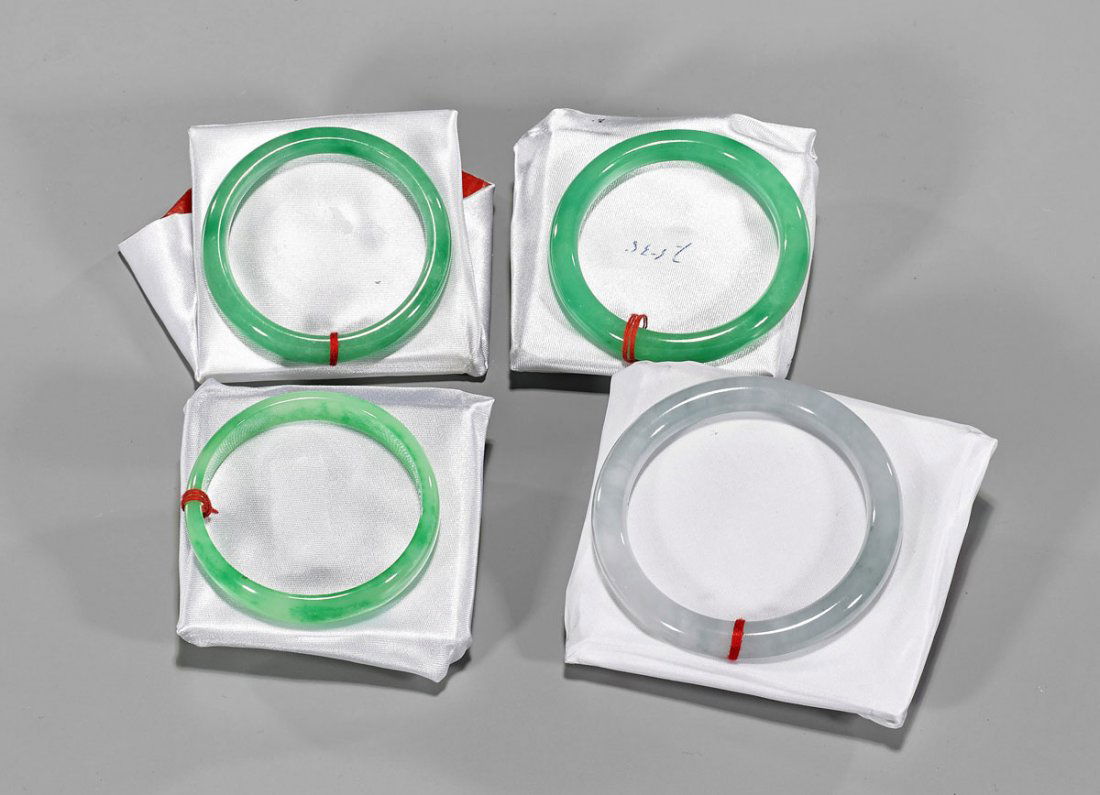 Four Chinese Jade or Hardstone Bangles (1 of 1)