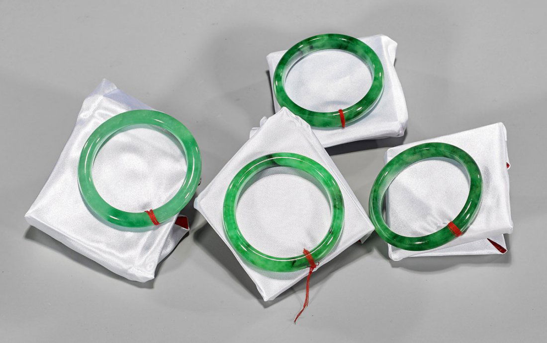 Four Chinese Jade or Hardstone Bangles (1 of 1)