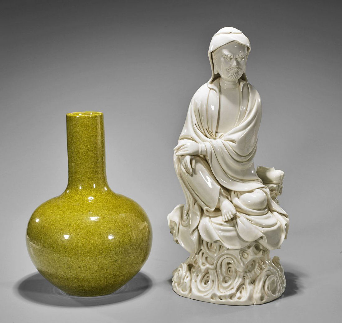Two Chinese Porcelains: Figure & Vase (1 of 2)
