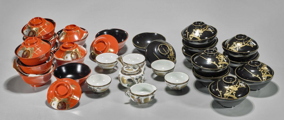 Large Collection of Antique Japanese Tableware: Lacquer (1 of 1)