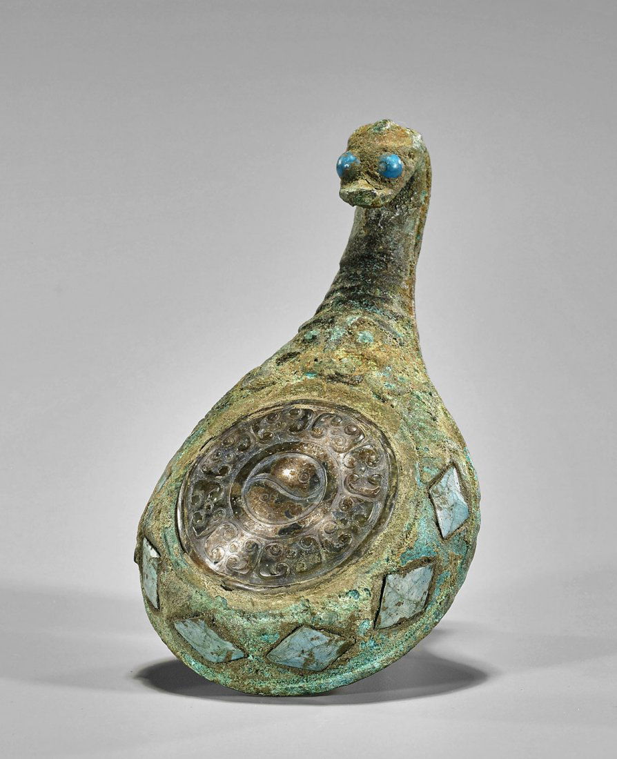 Archaic-Style Chinese Bronze Belt Hook (1 of 1)