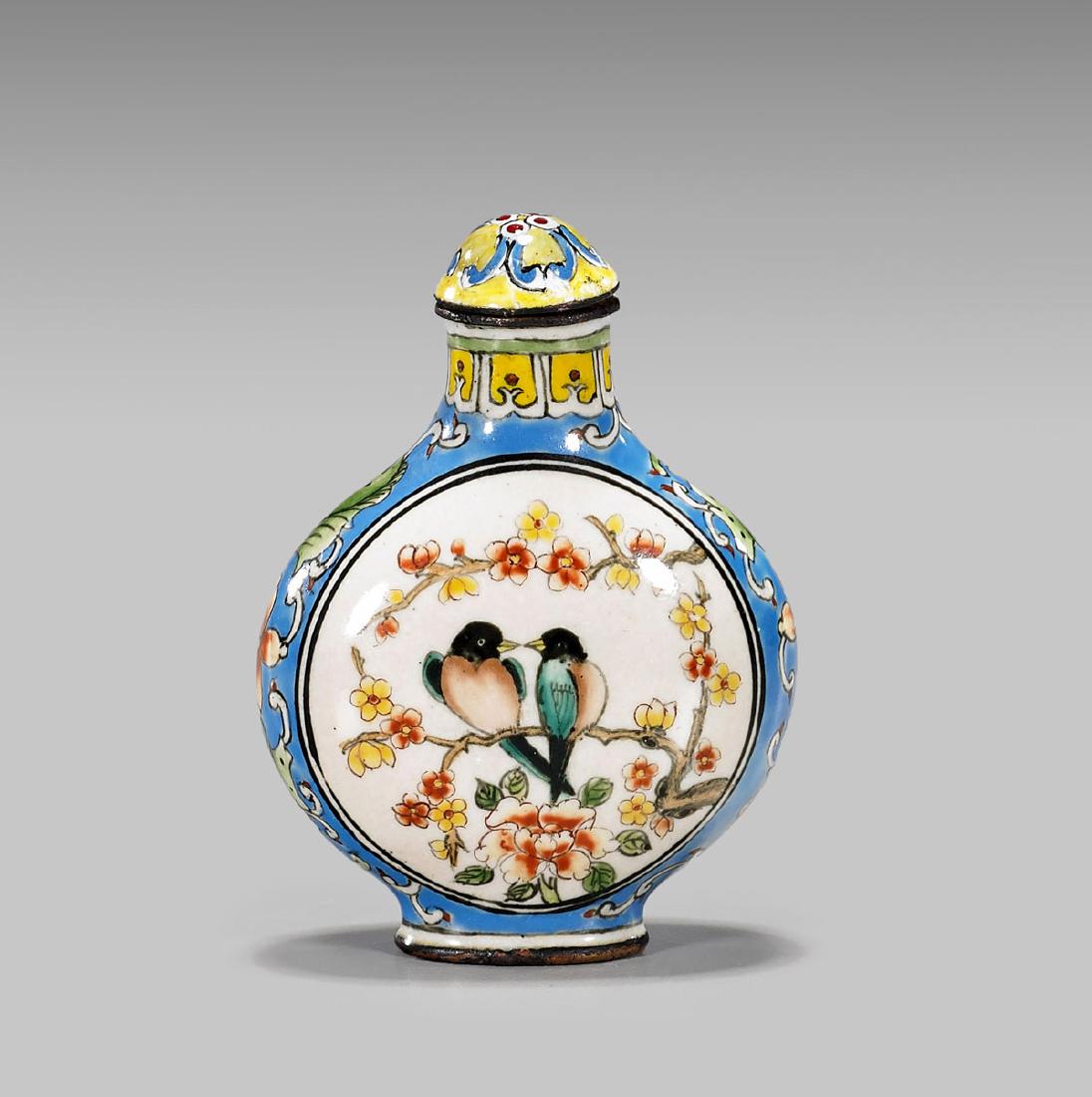 Old Qianlong-Style Enamel on Copper Snuff Bottle (1 of 3)