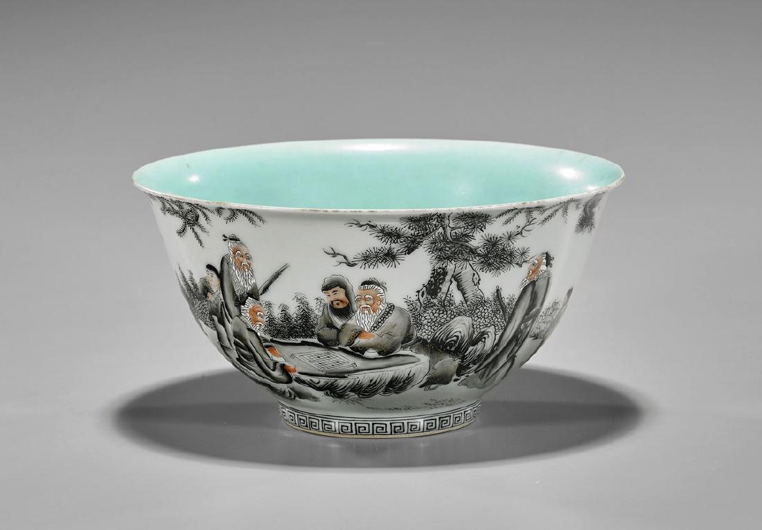 Qianlong-Style Enameled Porcelain Bowl (1 of 3)