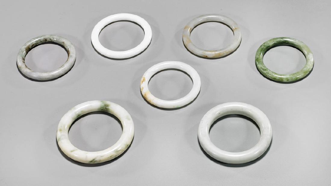 Seven Chinese Jade or Hardstone Bangles (1 of 1)